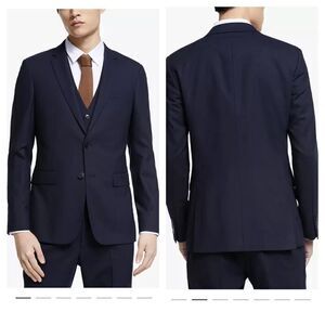 Kin by John Lewis Bengaline Wool Slim Fit Suit Jacket, Navy